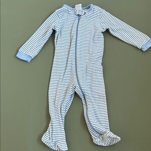 Striped Blue and White Kids One Piece